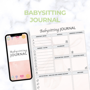 Babysitting Journal für Teens, Tagesmütter und Nannies